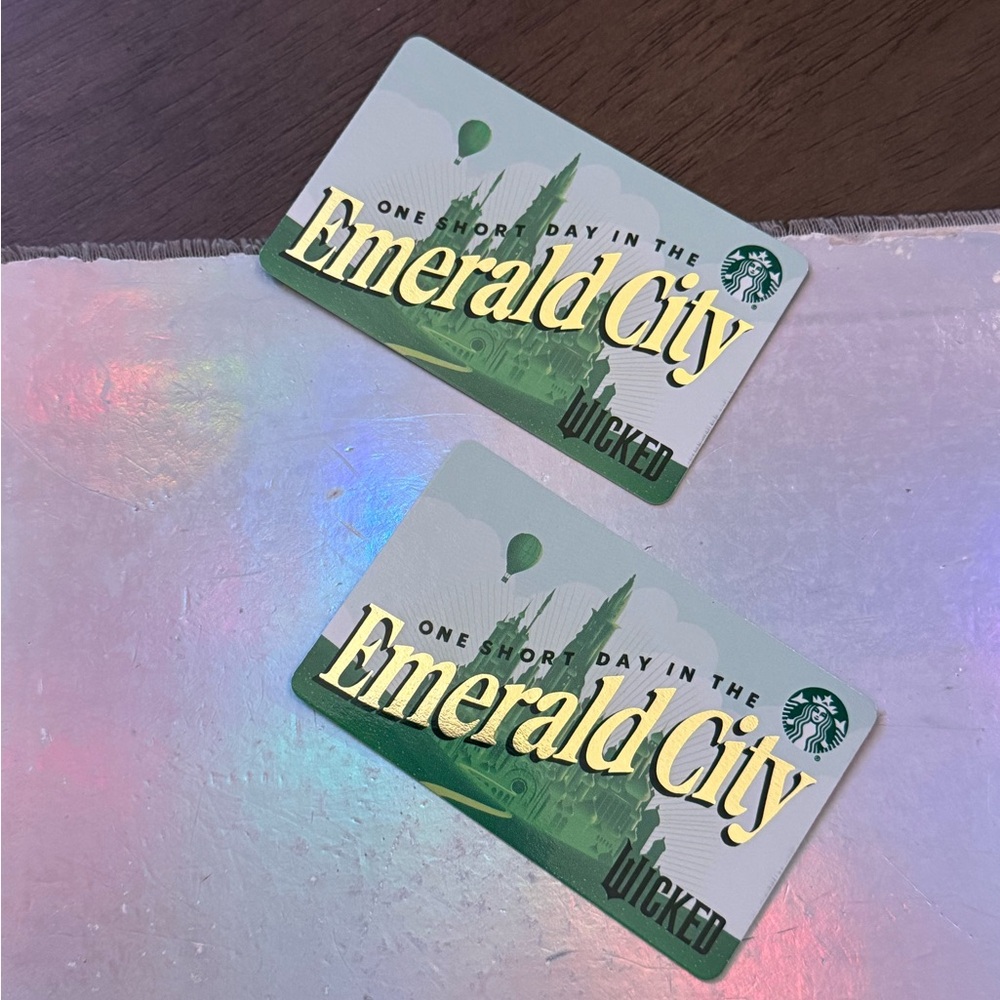 Starbucks x Wicked Emerald City Gift Card set of two
